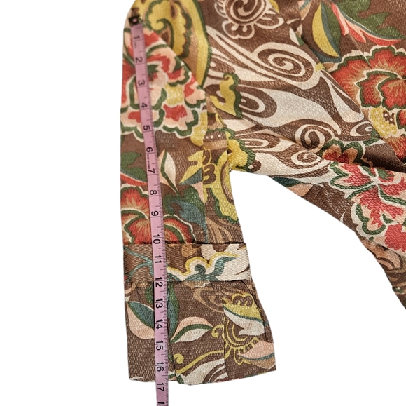 Lafayette 148 Floral Print Blazer Sz 8 Peter Pan Collar Button Up Boho Work READ - Picture 13 of 16